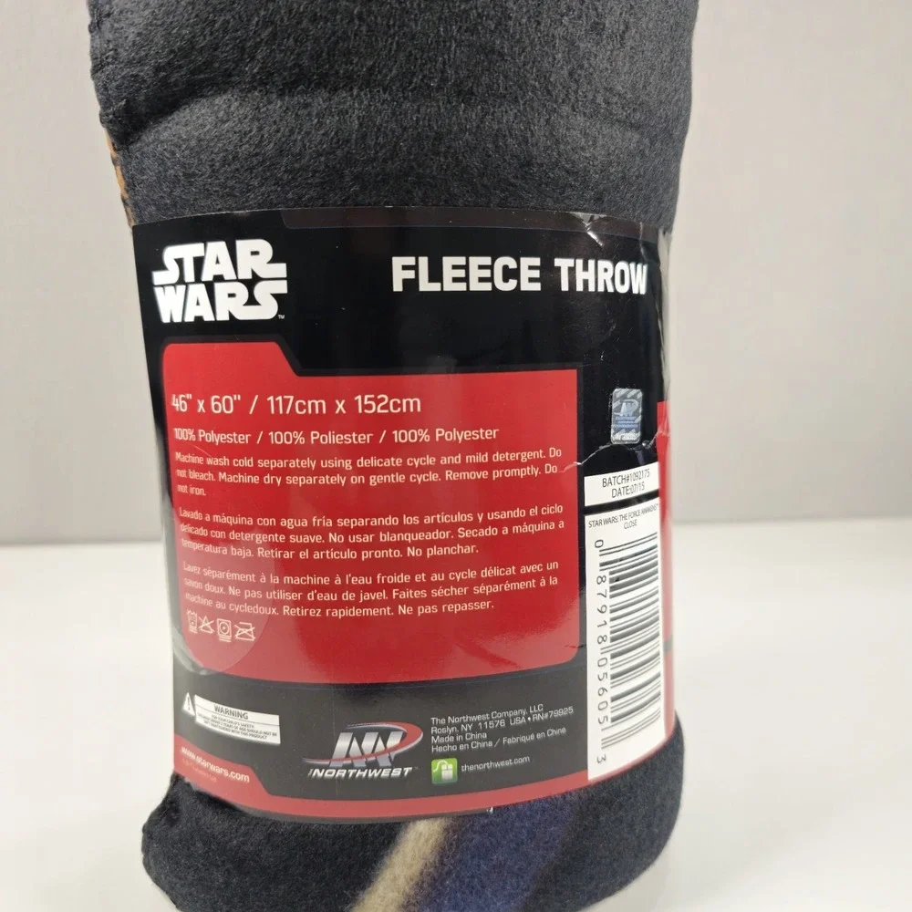 Star Wars The Force Awakens Kylo Ren Fleece Throw Blanket 46x60 2015 New